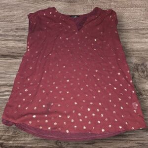 Papermoon Burgundy Blouse with Gold Dots